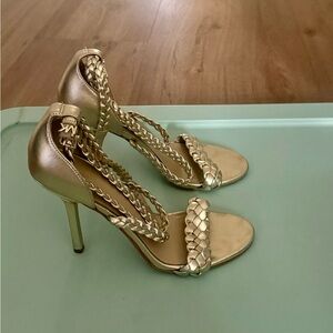Michael Kors Gold Braided Heels
